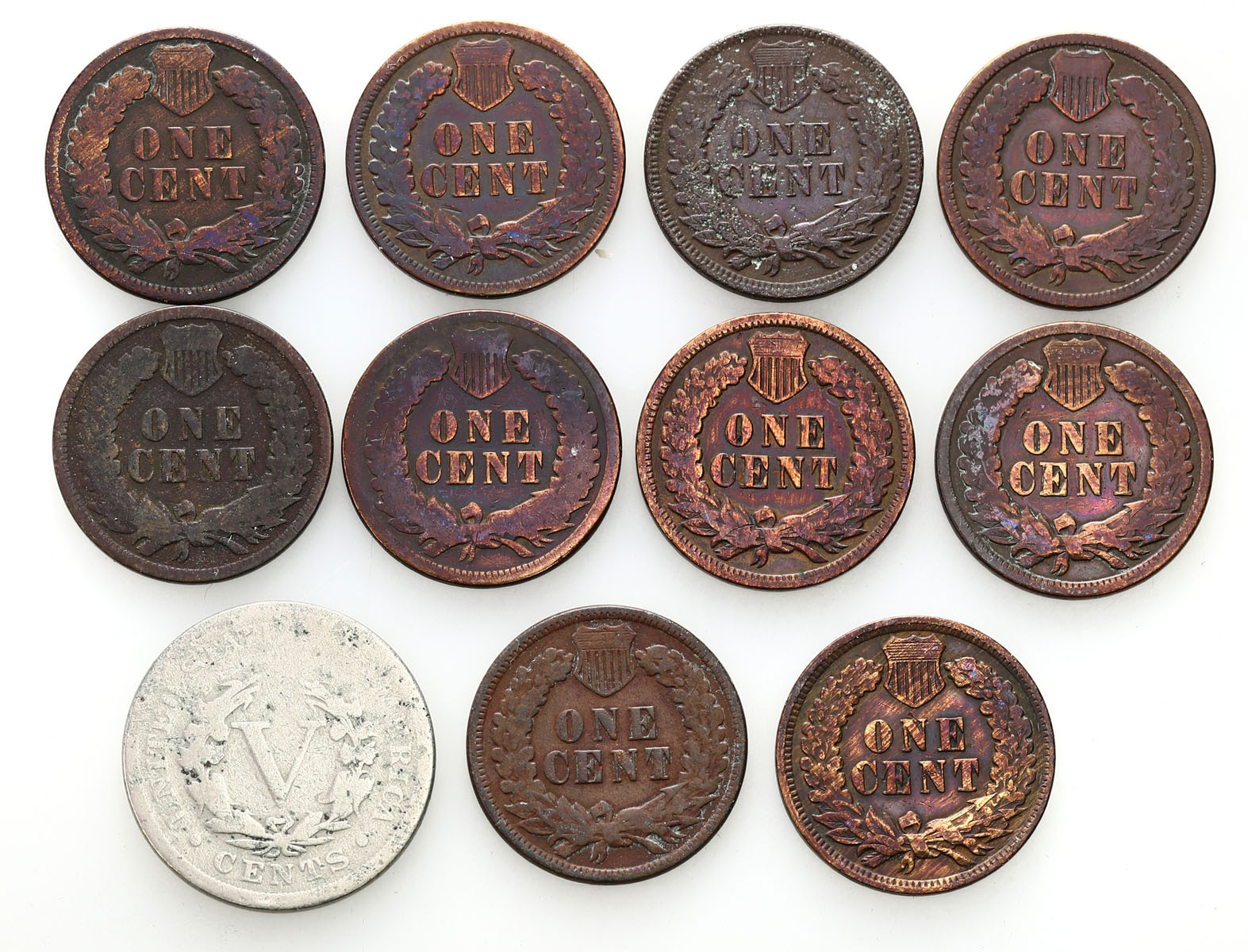 USA. 1 - 5 centów 1887 - 1899, zestaw 11 sztuk